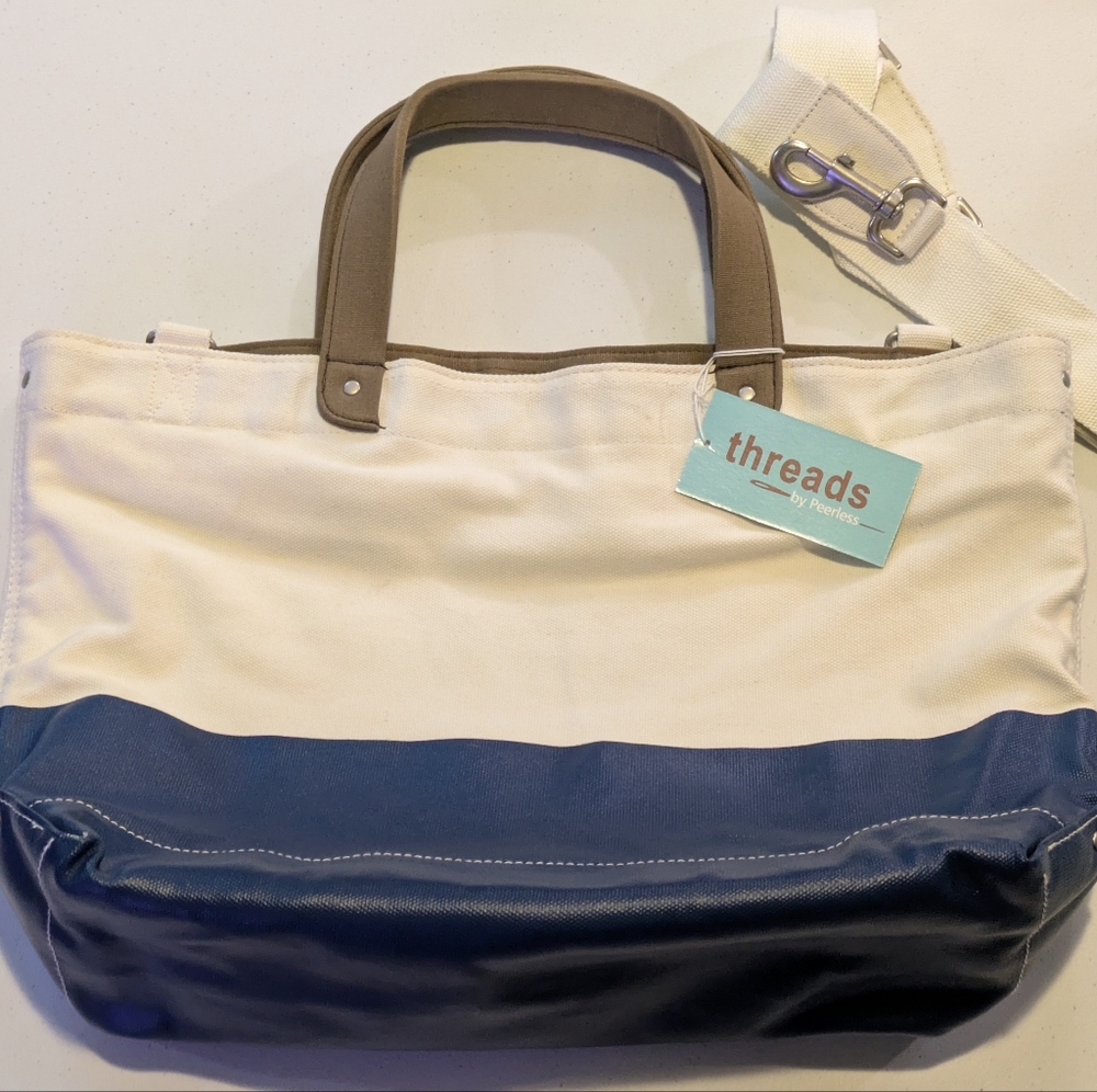 NWT Threads by Peerless Canvas Tote NO EMBROIDERED LOGO